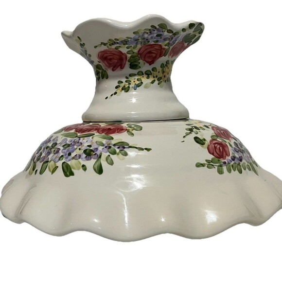 Dillards 2017 Don Swanson "Heavenly Garden" or English Garden pedestal compote - Picture 8 of 16